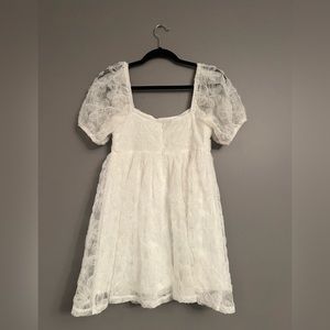 White Floral Mini Dress